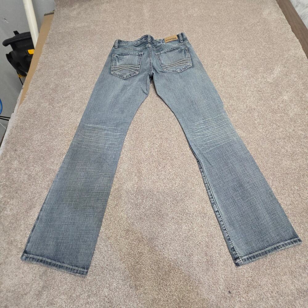 Y2K Indie Sleaze 00s Loose Fit Express Slim Bootcut Jeans Mens 30x32 Light Wash